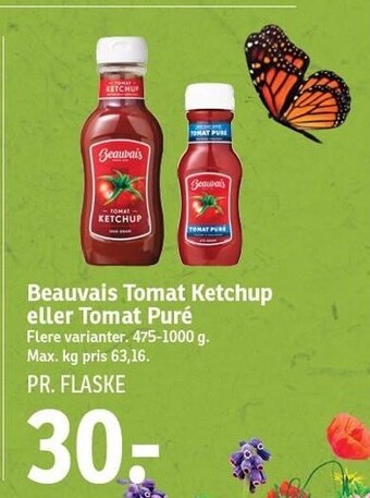 SPAR Beauvais tomat ketchup eller tomat puré tilbud