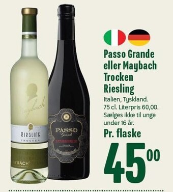 Min Købmand Passo grande eller mayback trocken riesling tilbud