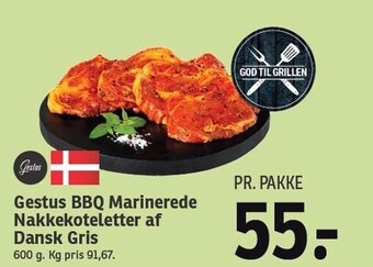 SPAR Gestus bbq marinerede nakkekoteletter af dansk gris tilbud