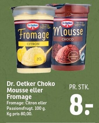 SPAR Dr. oetker choko mousse eller fromage tilbud