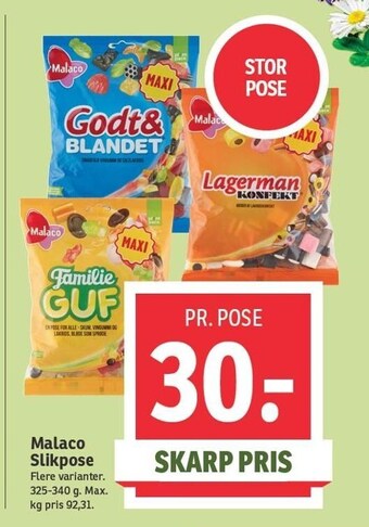 SPAR Malaco slikpose tilbud
