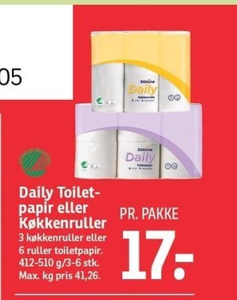 SPAR Daily toiletpapir eller køkkenruller tilbud