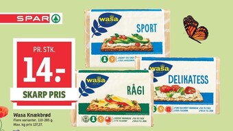 SPAR Wasa knækbrød tilbud