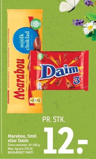 SPAR Marabou, smil eller daim tilbud