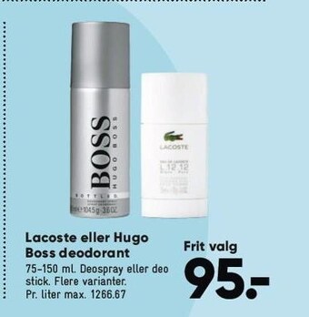 Bilka Lacoste el. hugo boss deodorant tilbud
