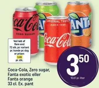 REMA 1000 Coca-cola, zero sugar, fanta exotic eller fanta oragne tilbud