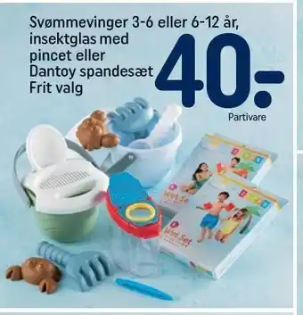 REMA 1000 Svømmevinger, insektglas med pincet eller dantoy spandesæt tilbud
