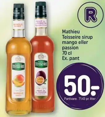 REMA 1000 Mathieu teisseire sirup mango eller passion tilbud
