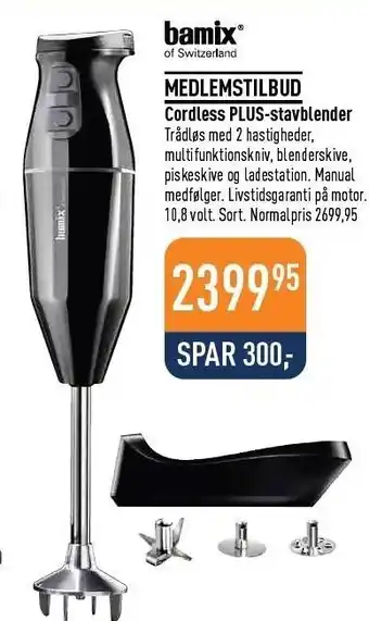 Imerco Bamix cordless plus-stavblender tilbud