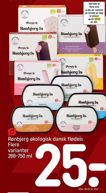 REMA 1000 Rønbjerg økologisk dansk flødeis tilbud