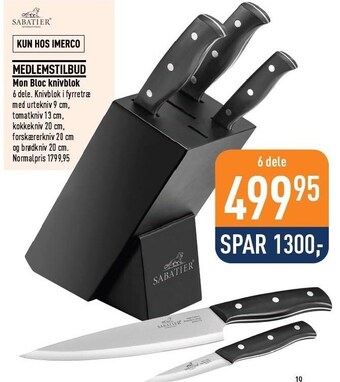 Imerco Sabatier mon bloc knivblok tilbud