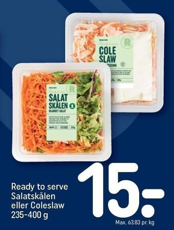 REMA 1000 Ready to serve salatskålen eller coleslaw tilbud
