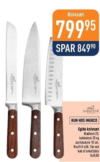 Imerco Sabatier egide knivsæt tilbud