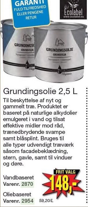 Harald Nyborg Grundingsolie 2,5 l tilbud