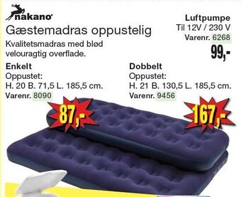 Gæstemadras oppustelig