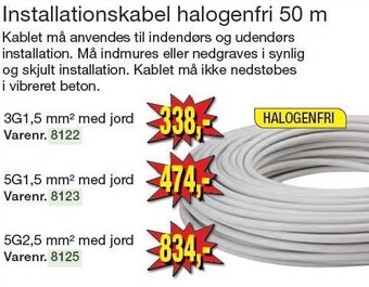 Harald Nyborg Installionskabel halogenfri 50 m tilbud