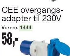 Cee overgangsadapter til 230v