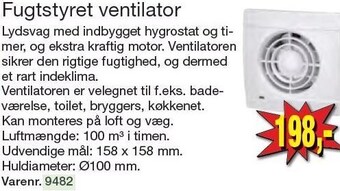 Fugtstyret ventilator