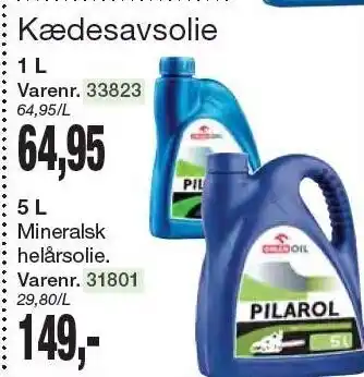 Harald Nyborg Orlen oil kædesavsolie tilbud