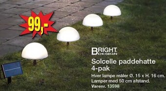 Harald Nyborg Bright design solcelle paddehatte 4-pak tilbud