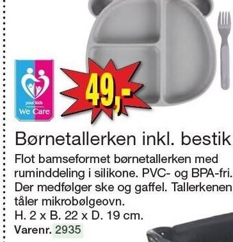 Harald Nyborg Børnetallerken inkl. bestik tilbud