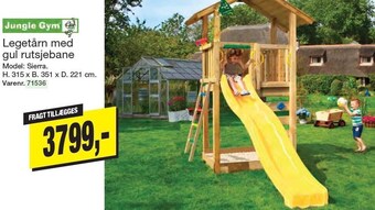 Harald Nyborg Jungle gym legetårn med gul rutsjebane tilbud