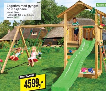 Harald Nyborg Jungle gym legetårn med gynger og rustjebane tilbud