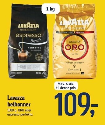 Føtex Lavazza helbønner tilbud