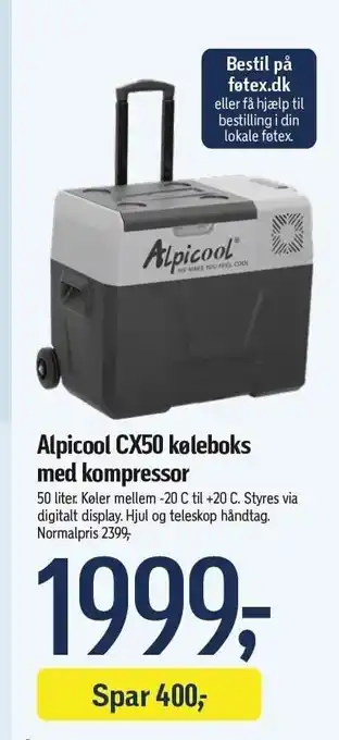 Føtex Alpicool cx50 køleboks m. kompressor tilbud