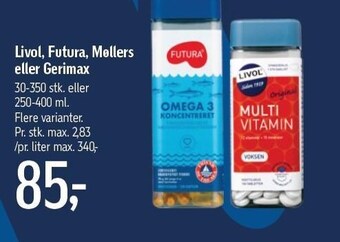 Føtex Livol, futura, møllers el. gerimax tilbud