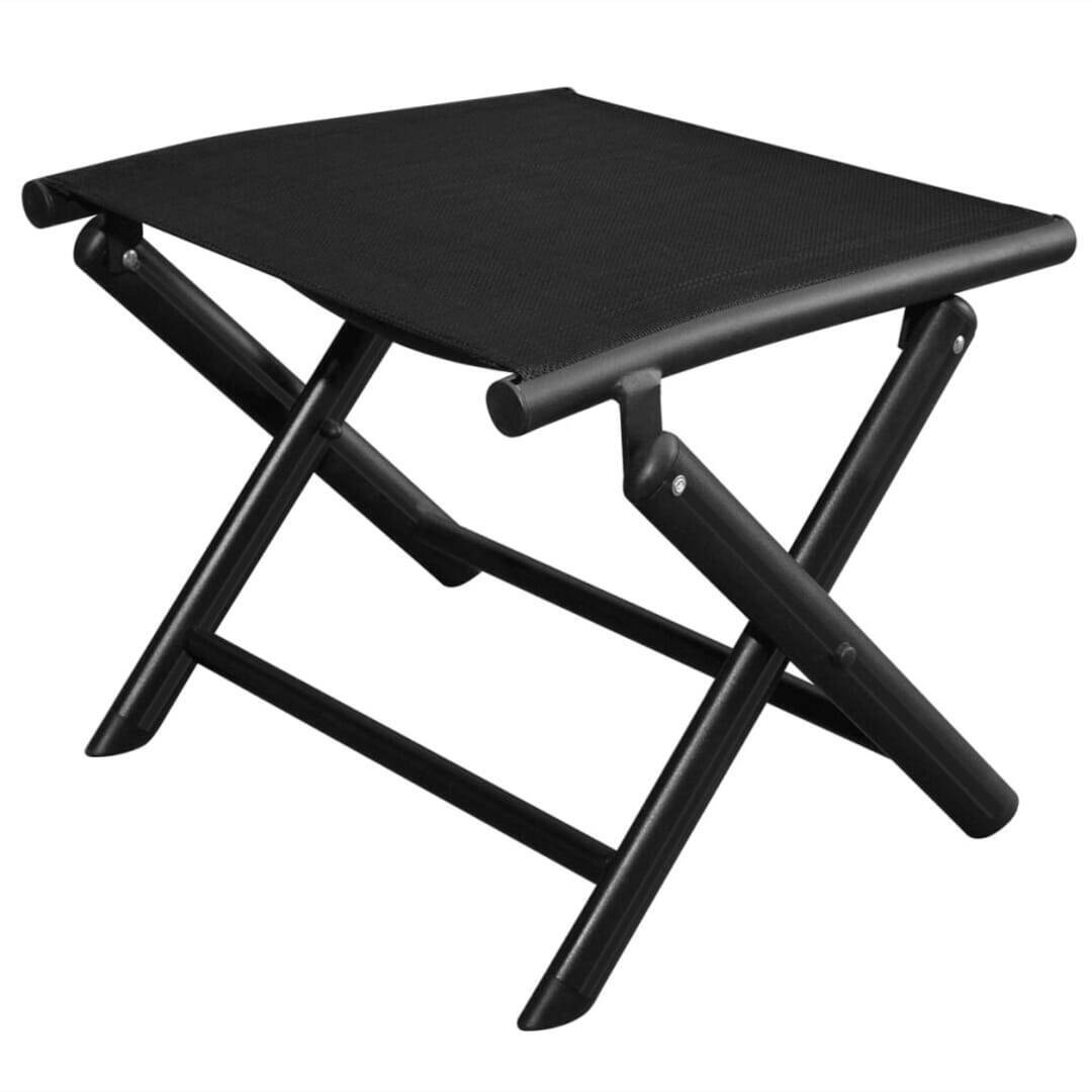 Bolig Center Foldbar fodskammel aluminium og textilene sort tilbud