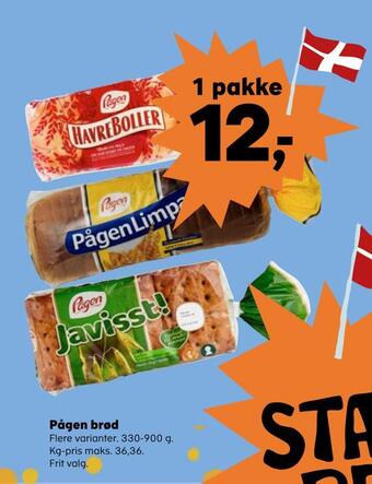 Kvickly Pågen brød tilbud