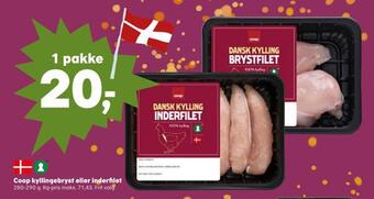 Kvickly Coop kyllingebryst eller inderfilet tilbud