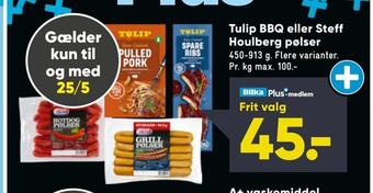 Bilka Tulip bbq eller steff houlberg pølser tilbud