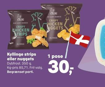 Kvickly Kyllinge strips eller nuggets tilbud