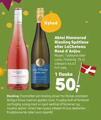 Kvickly Abtei himmerod riesling spätlese eller lacheteau rosé d'anjou tilbud