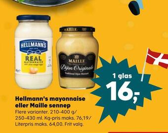 SuperBrugsen Hellmann's mayonnaise eller maille sennep tilbud