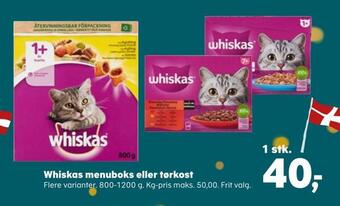 SuperBrugsen Whiskas menuboks eller tørkost tilbud