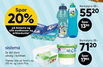 Bilka Spar 20% på sistema og alle madkasser og drikkedunke tilbud