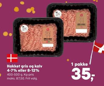 SuperBrugsen Hakket gris og kalv 4-7% eller 8-12% tilbud