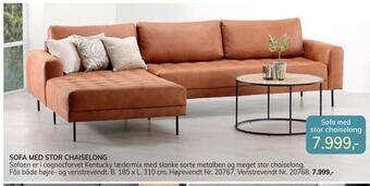 Sofa med stor chaiselong