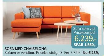 Daells Bolighus Sofa med chaiselong tilbud