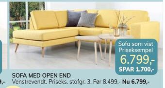 Daells Bolighus Sofa med open end tilbud