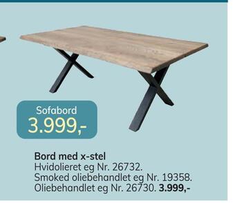 Daells Bolighus Bord med x-stel tilbud