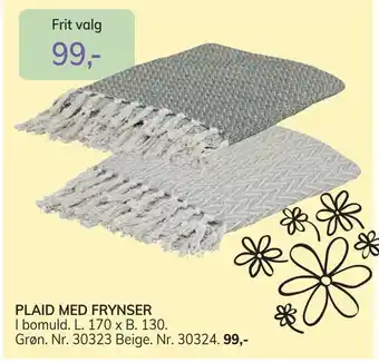 Daells Bolighus Plaid med frynser tilbud