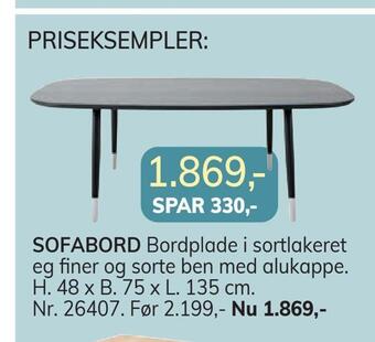 Daells Bolighus Sofabord tilbud