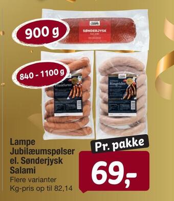 Fakta Tyskland Lampe jubilæumspølser el. sønderjysk salami tilbud