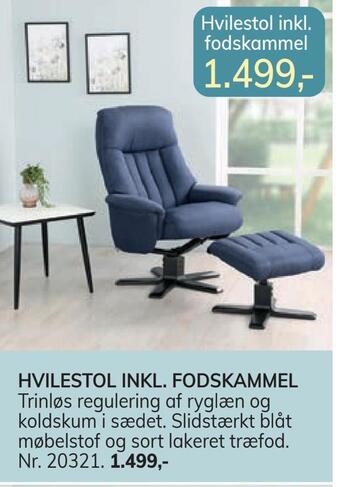 Daells Bolighus Hvilestol inkl. fodskammel tilbud