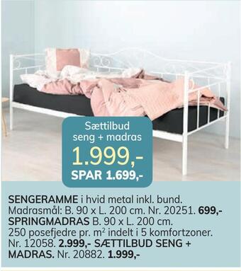 Daells Bolighus Sættilbud seng + madras tilbud
