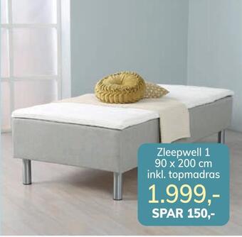 Daells Bolighus Zleepwell 1 90 x 200 cm inkl. topmadras tilbud
